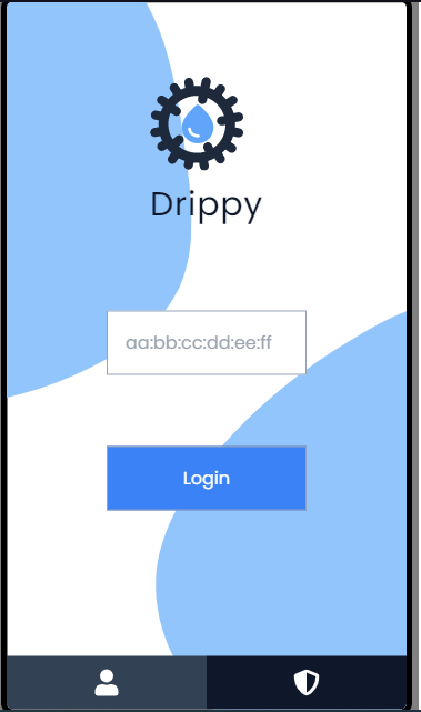 login page for Drippy dashboard